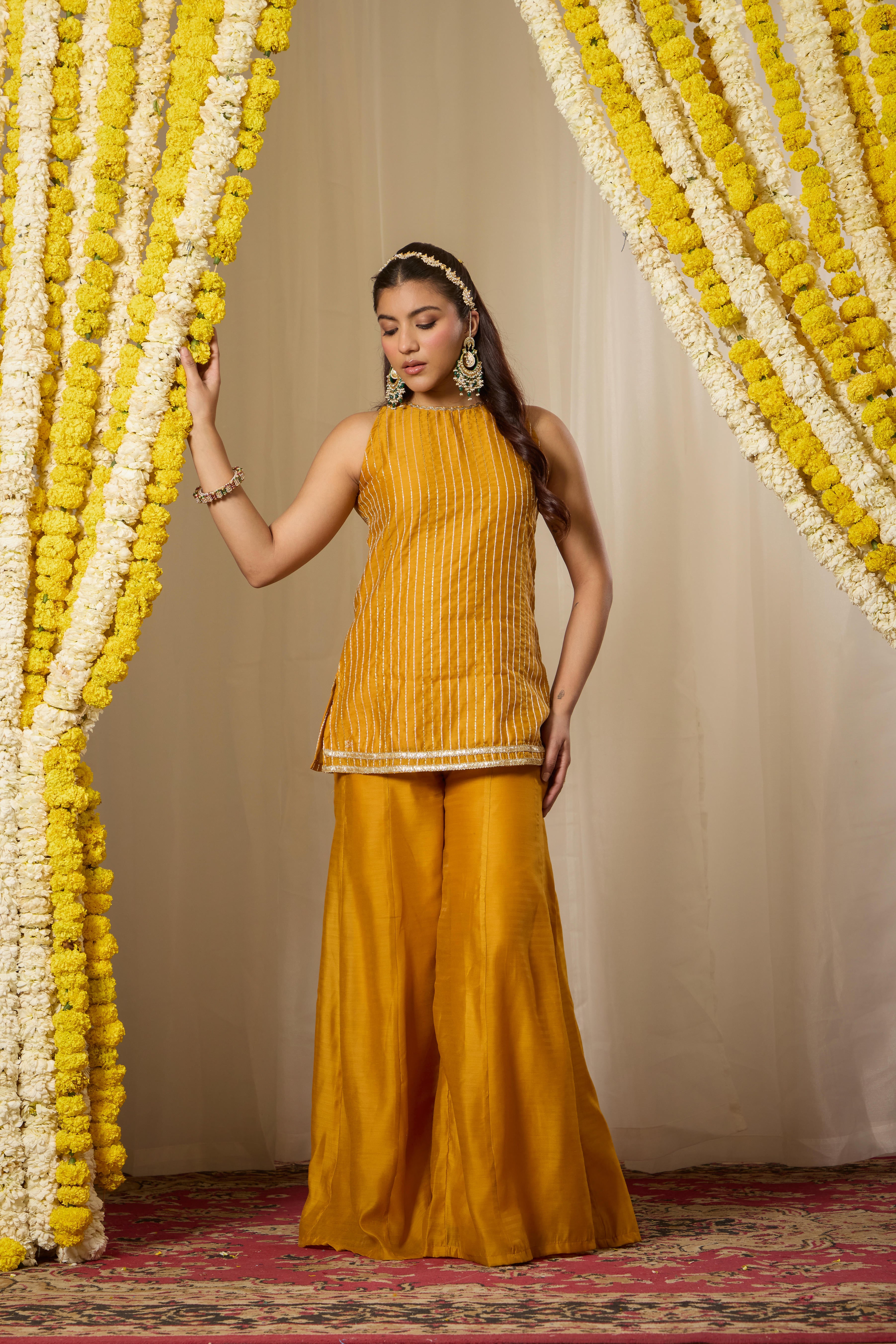 Malang Soft Amber Kurta Sharara Set