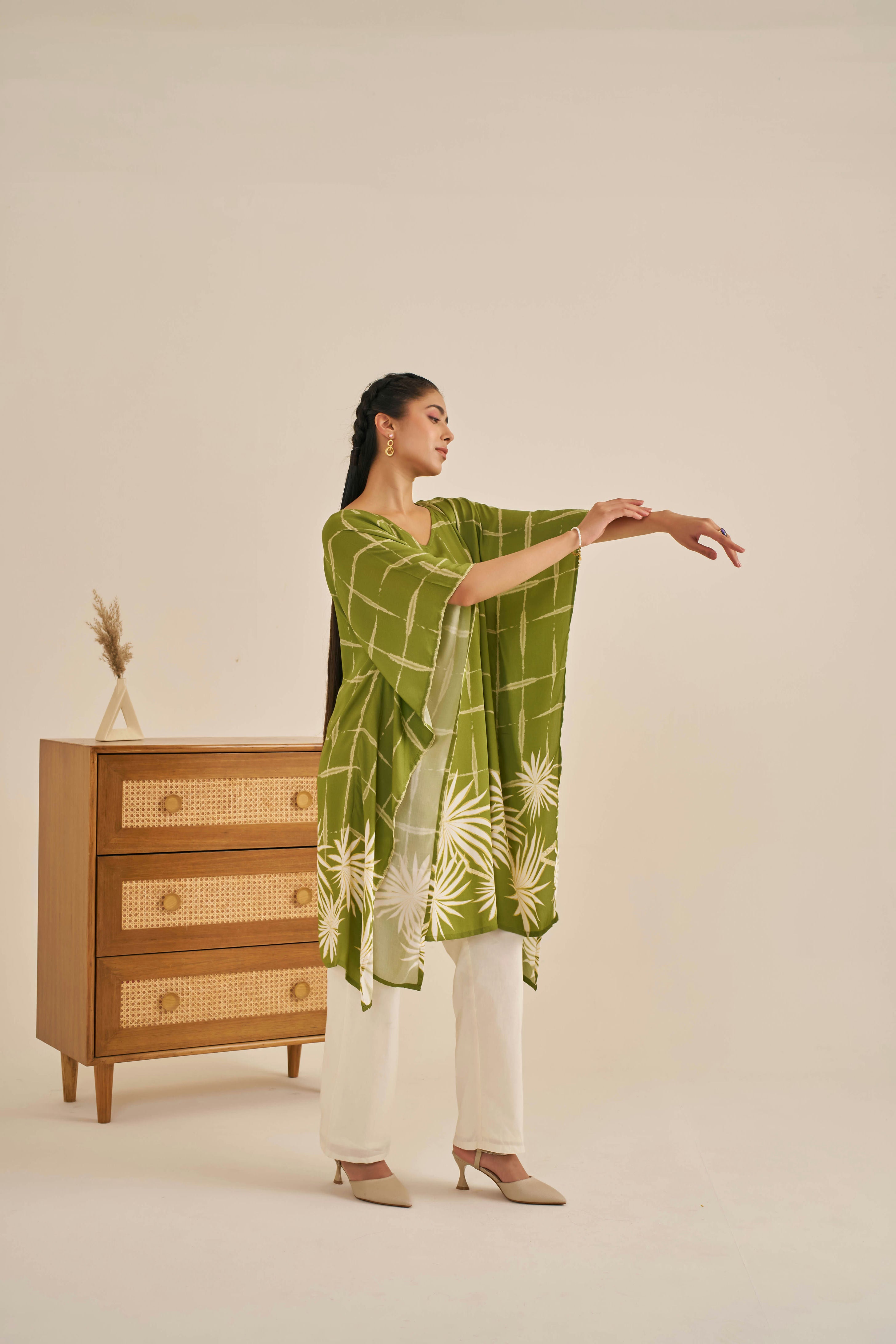 Meher Garden Green Kaftan