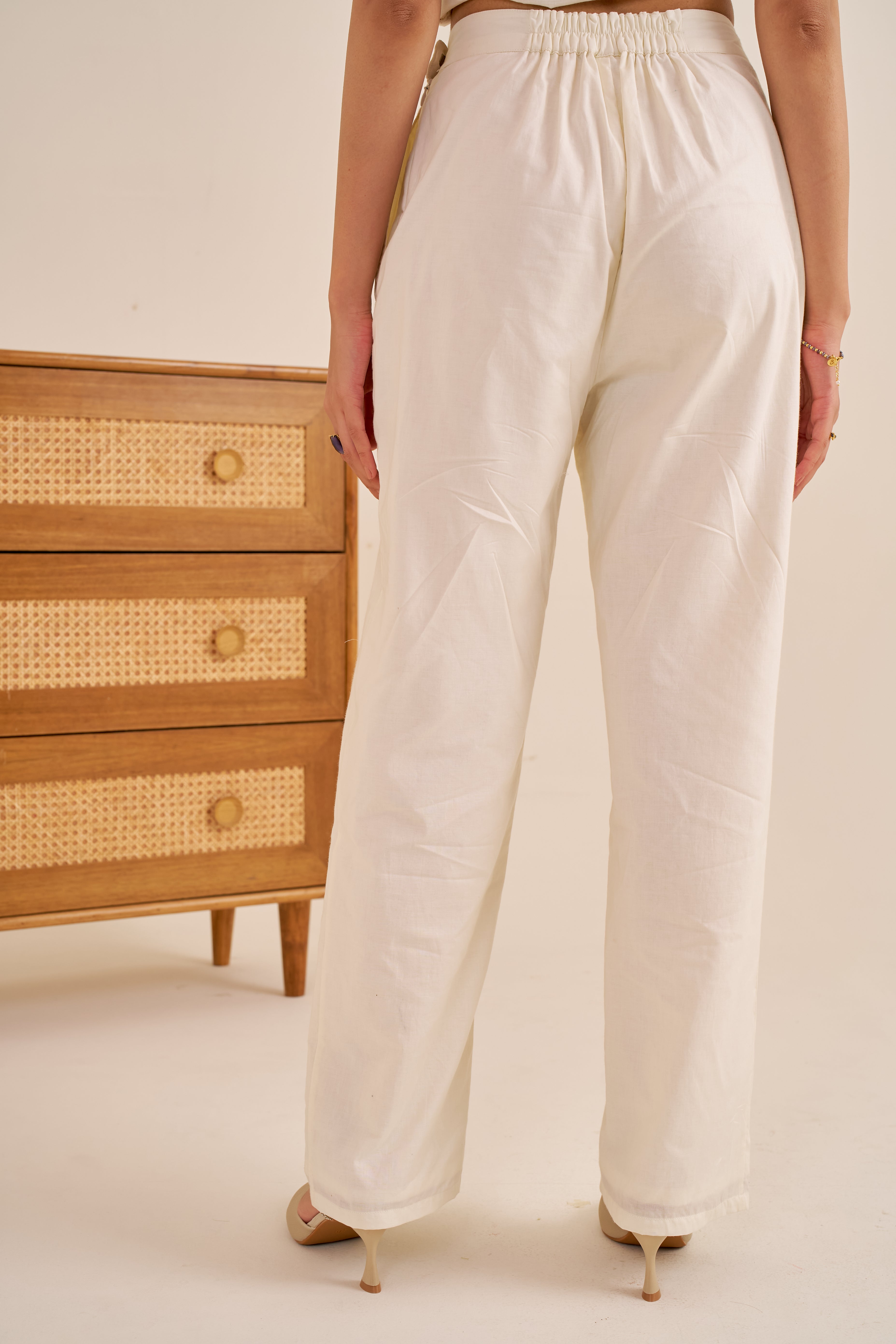 Alaya Meher Ivory Cotton Pants