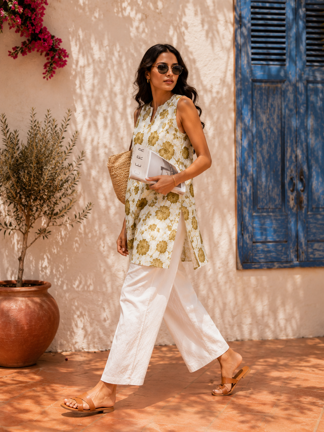 Aahista Olive Bloom Kurta Set 1