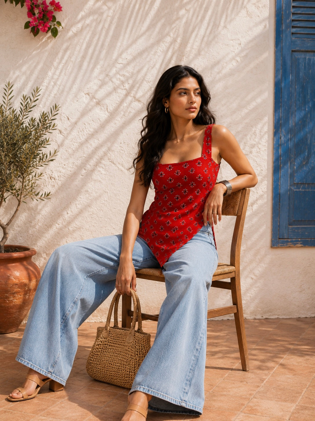 Aahista Scarlet Handblock Kurti 4