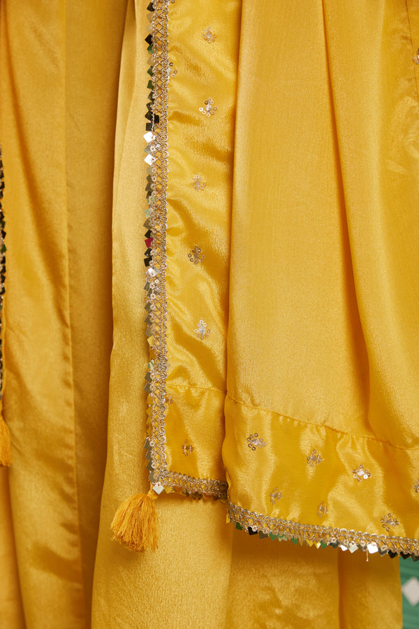 Sajda Yellow Embroidered Dupatta