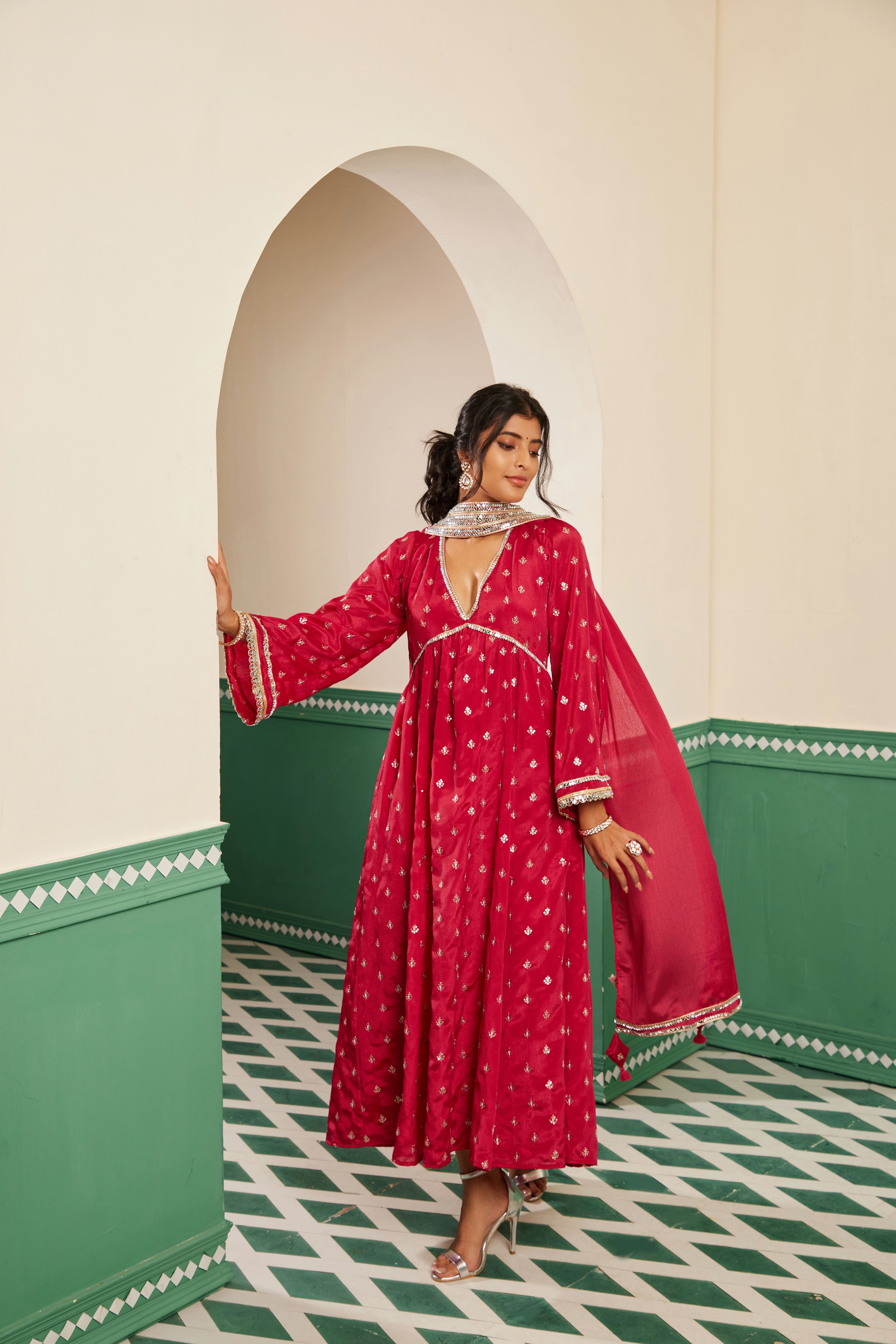 Sajda Fuchsia Pink Anarkali Set