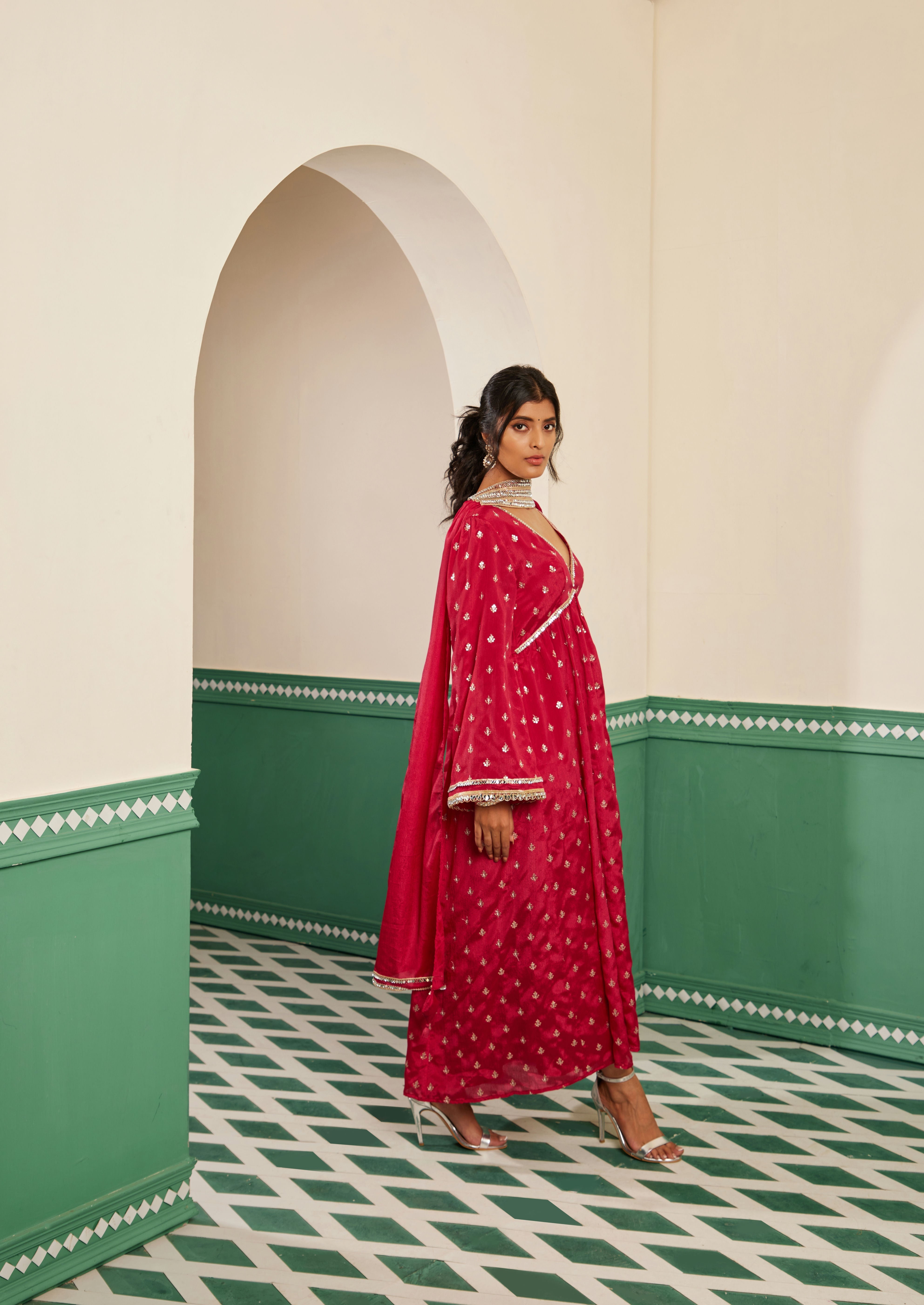 Sajda Fuchsia Pink Anarkali Set