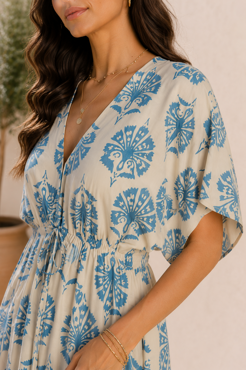 Amalfi Blue Print Maxi Dress 3