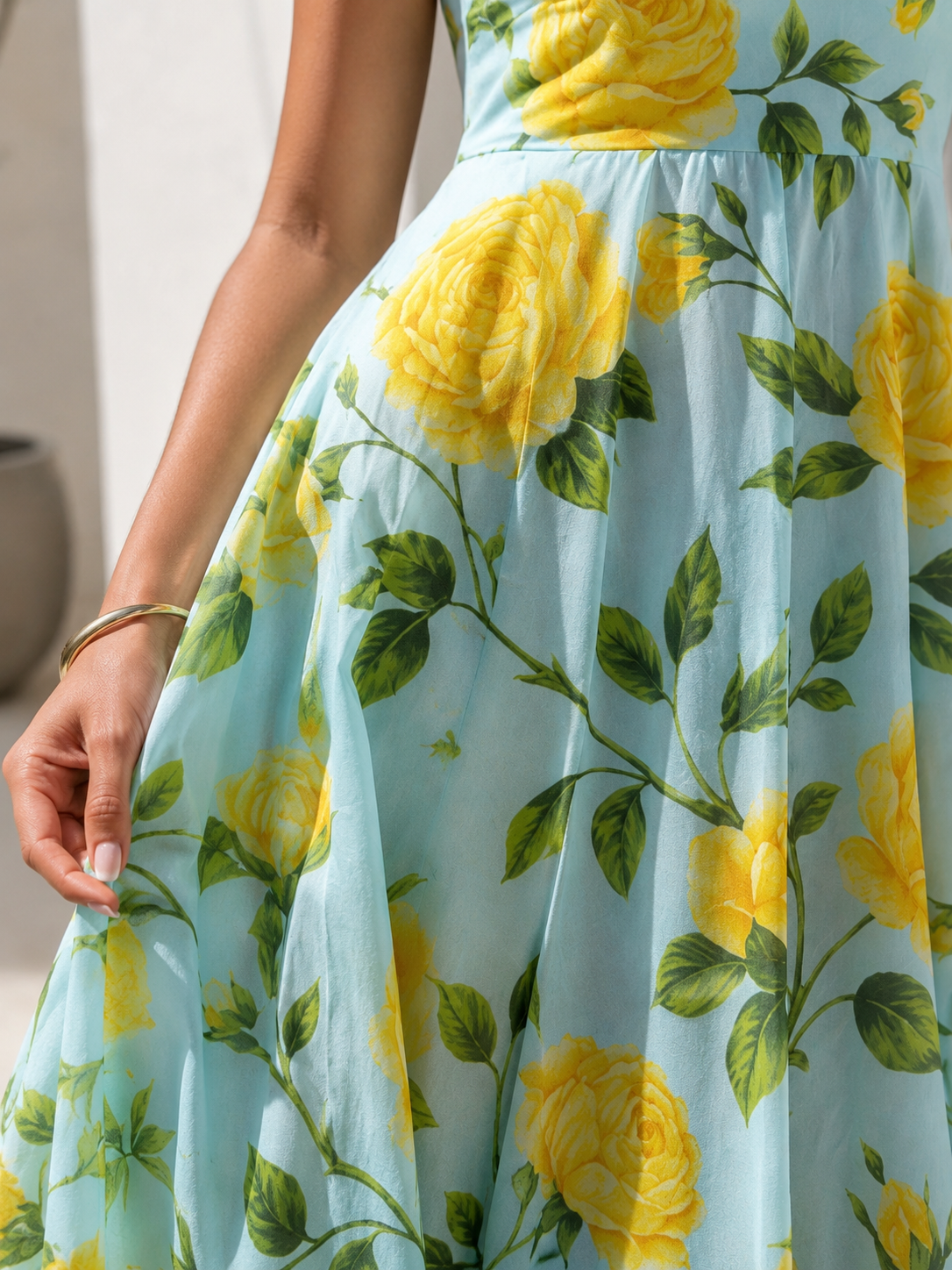 Amalfi Yellow Floral Maxi Dress 4