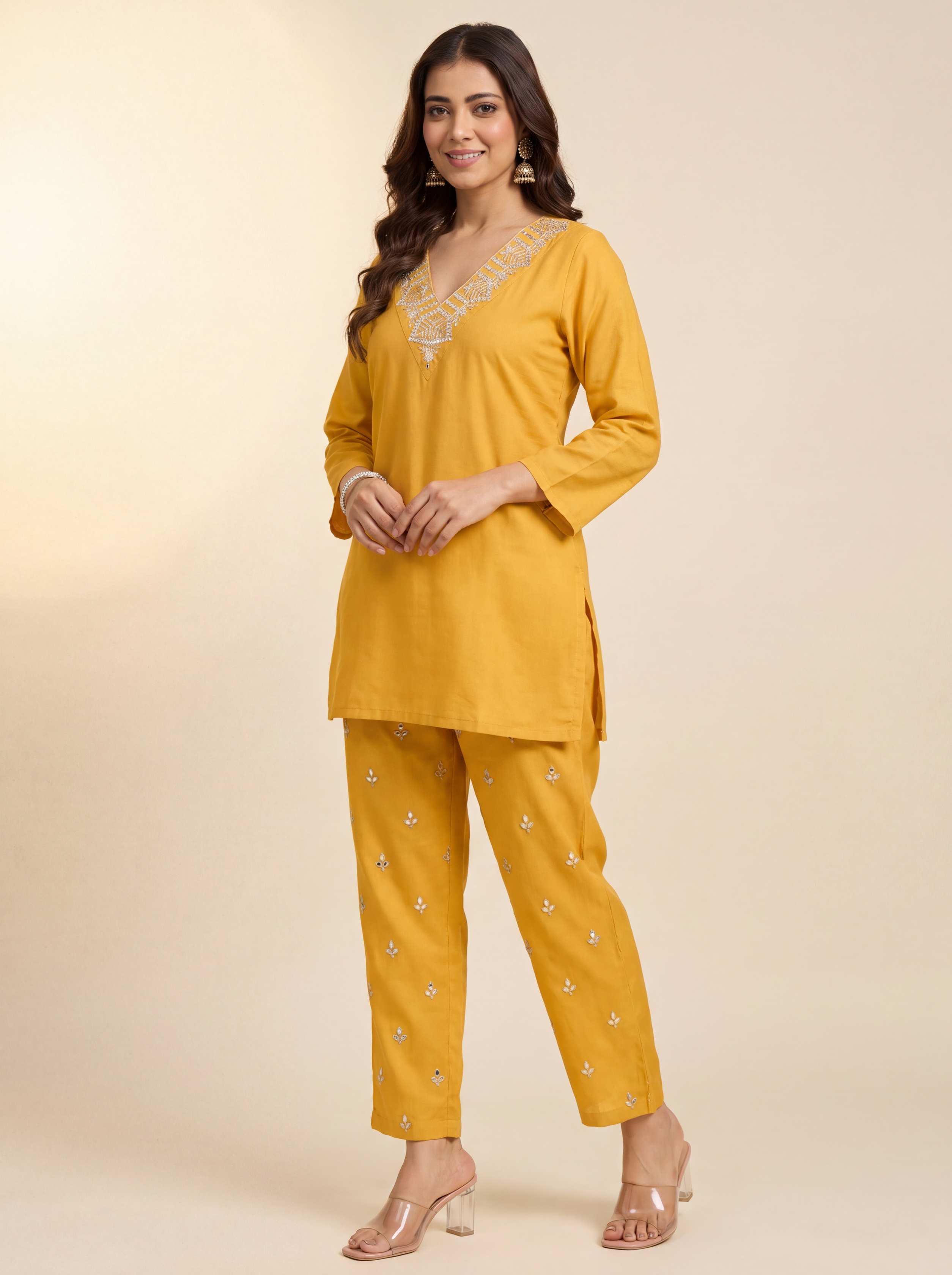 Alaya Select Yellow Zari Kurta Set