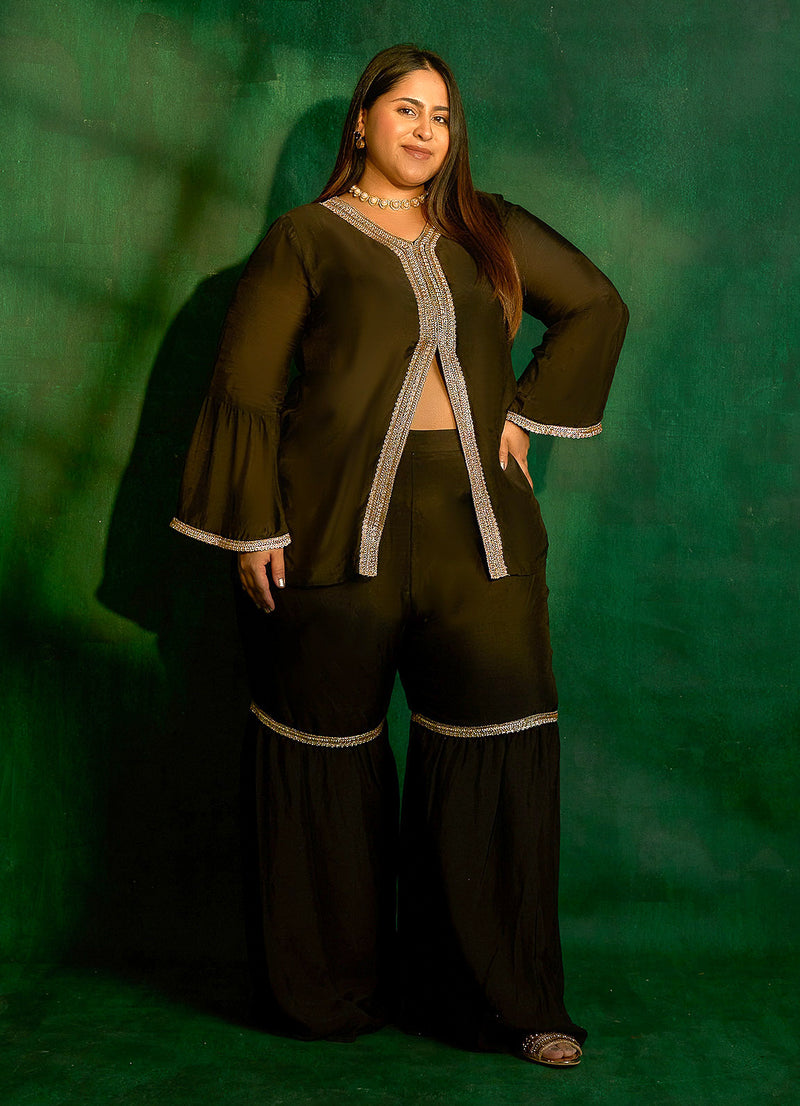 Aashna B Black Gharara Pants