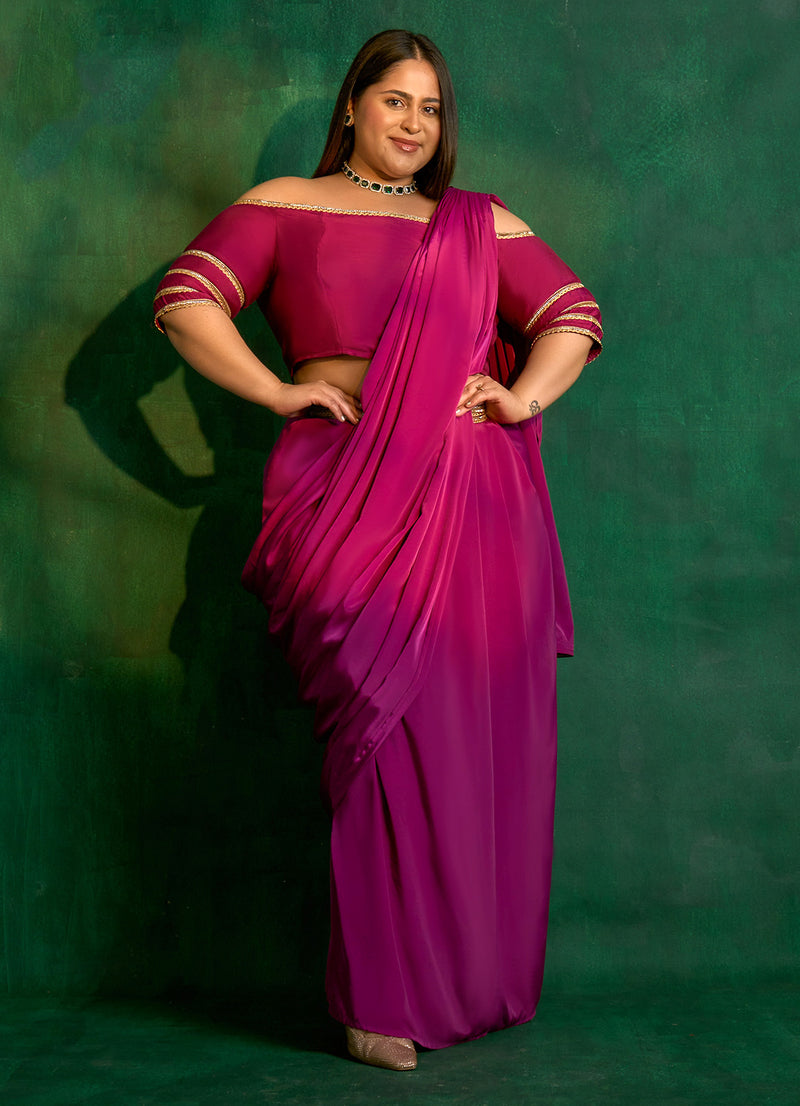 Aashna B Magenta Skirt Sari