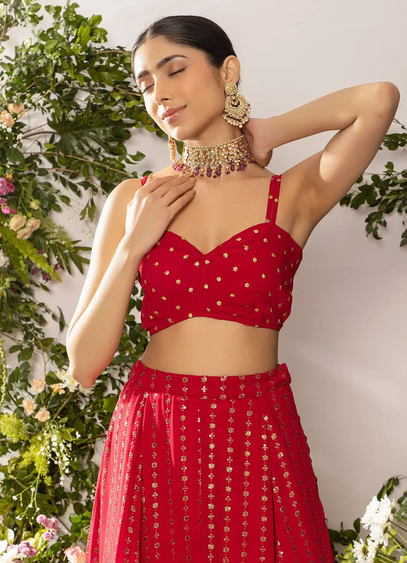 astoria Red Floral Sequin Cami Blouse