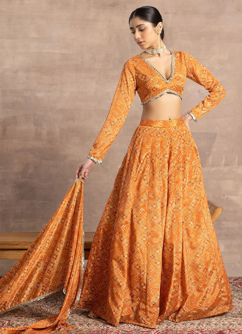 Astoria Mango Yellow Bandhani Dupatta