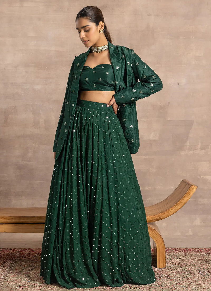 astoria Emerald Sequenced Blazer Set
