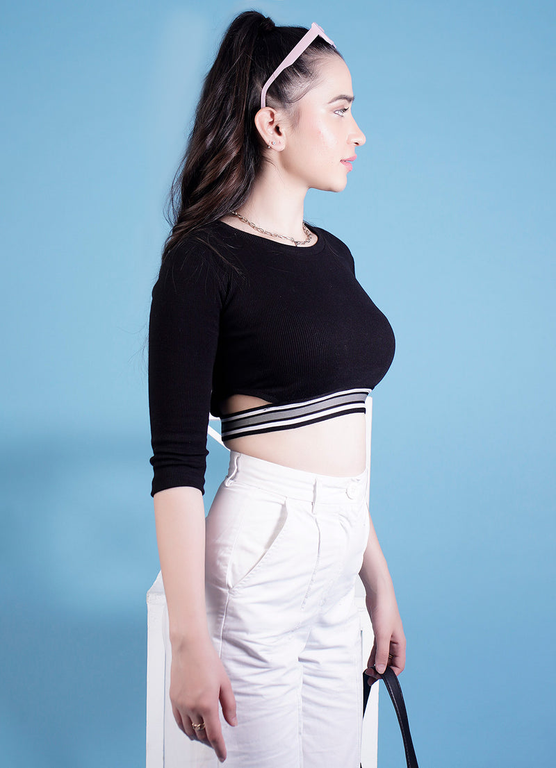 Off-Duty Cut Out Rib Top - Alaya by Stage3