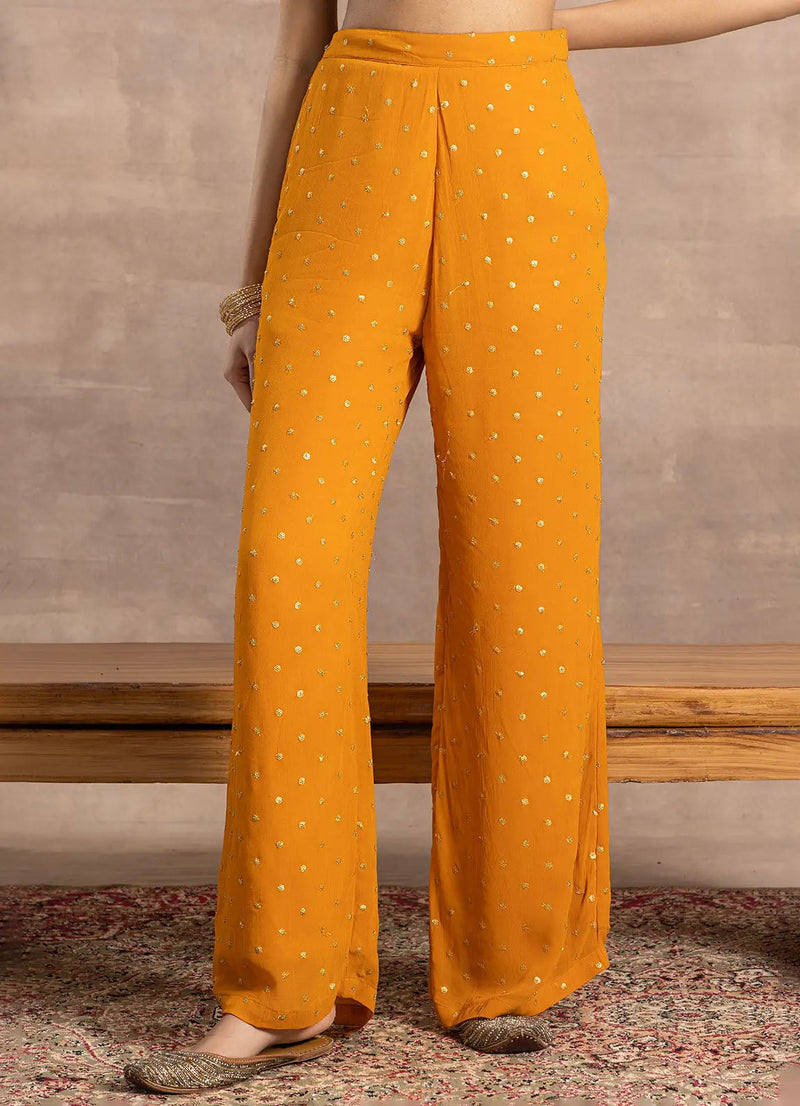 Astoria Mango Yellow Floral Sequin Pants