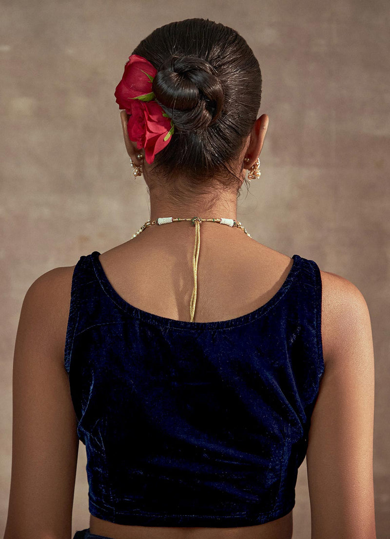 Nayaab Navy Blue Cami Top