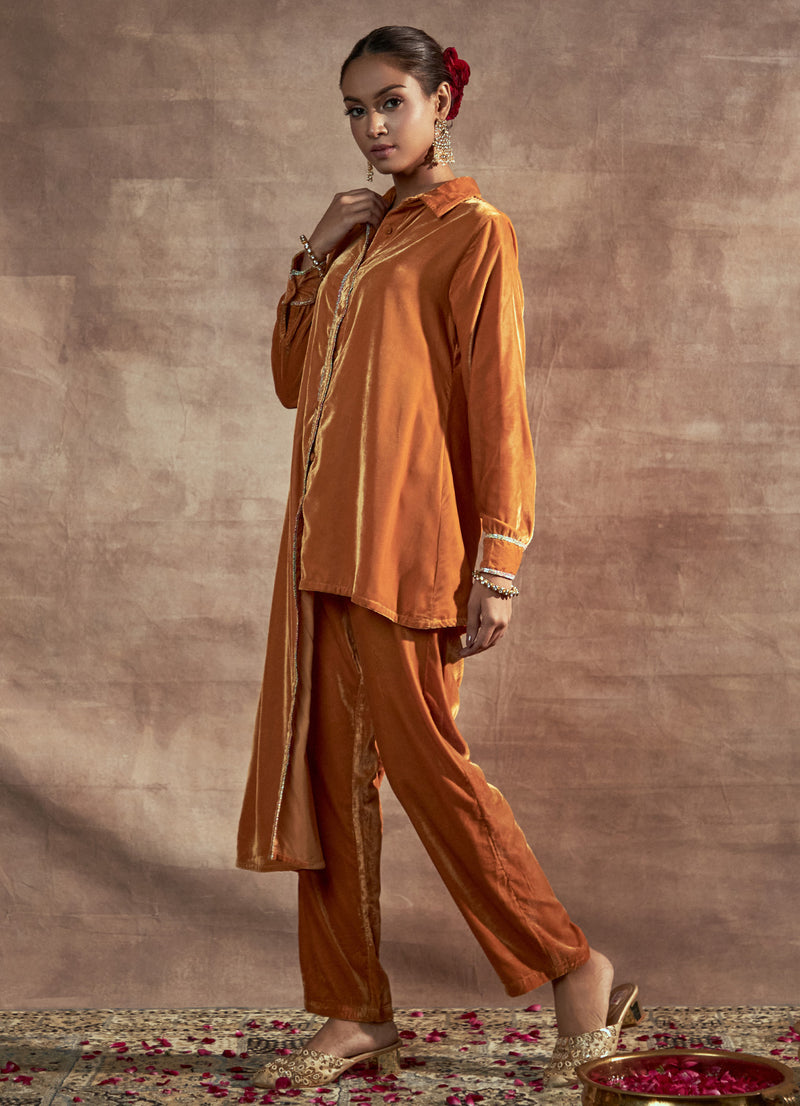 Nayaab Mustard Straight Pants