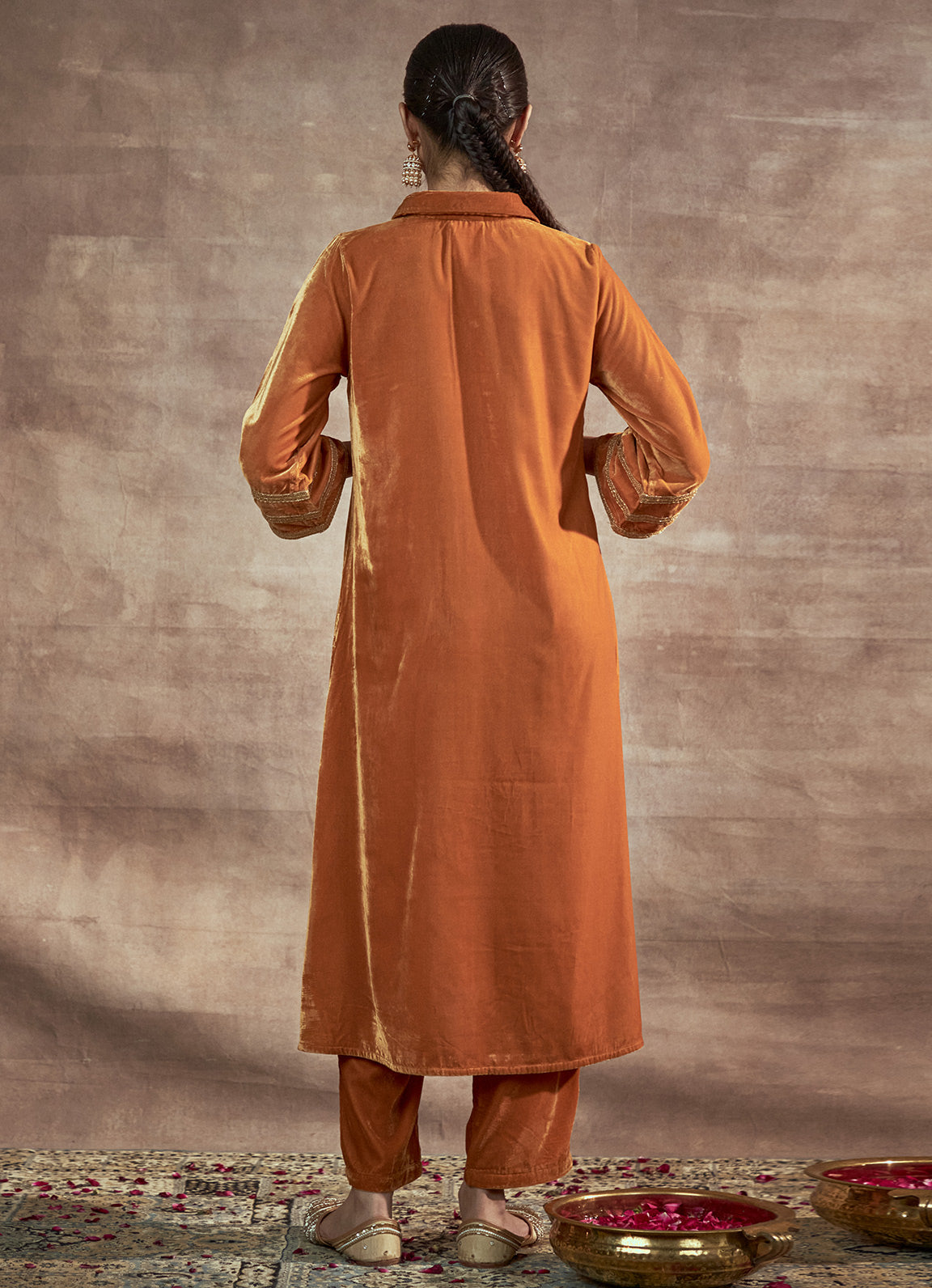 Nayaab Mustard Collared Kurta