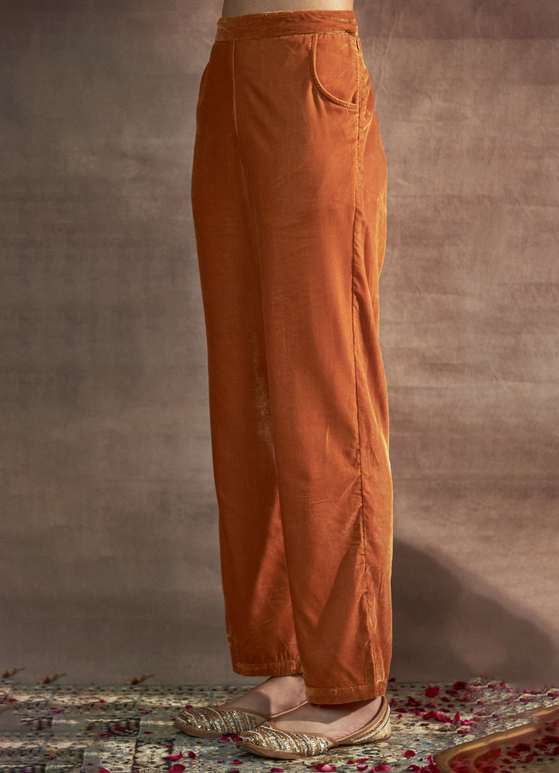 Nayaab Mustard Straight Pants