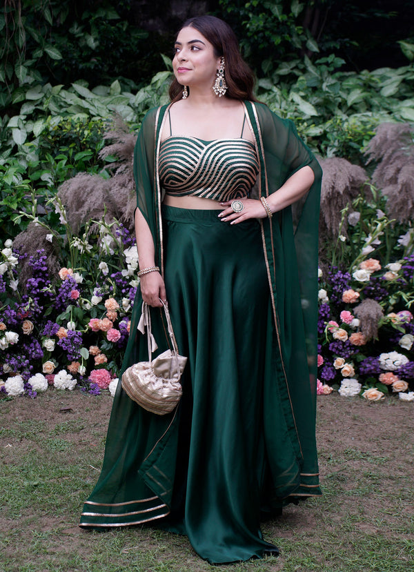 Esha K Emerald Lehenga Skirt - Alaya by Stage3
