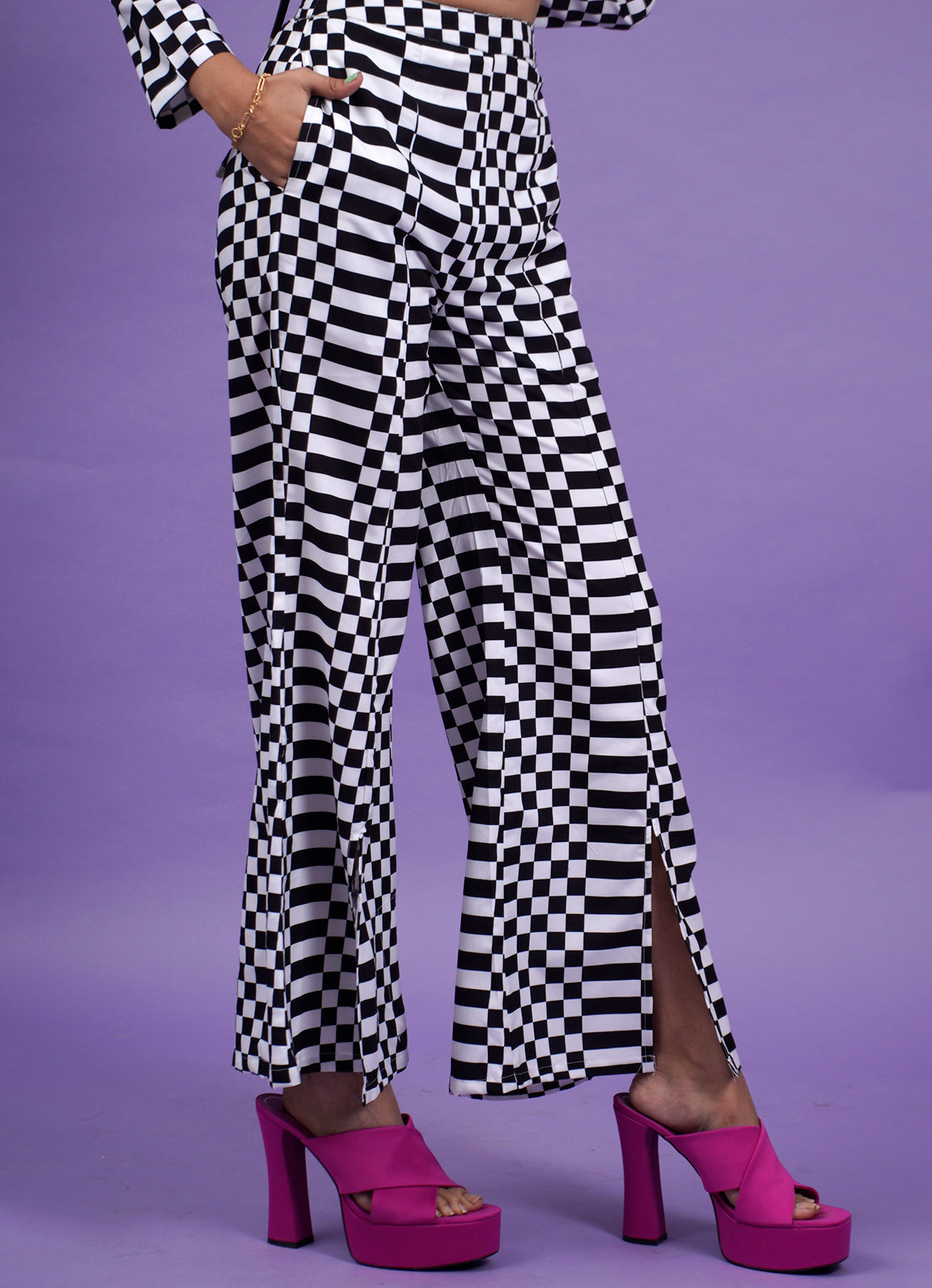 Y2K Monochrome Slit Pants - Alaya by Stage3