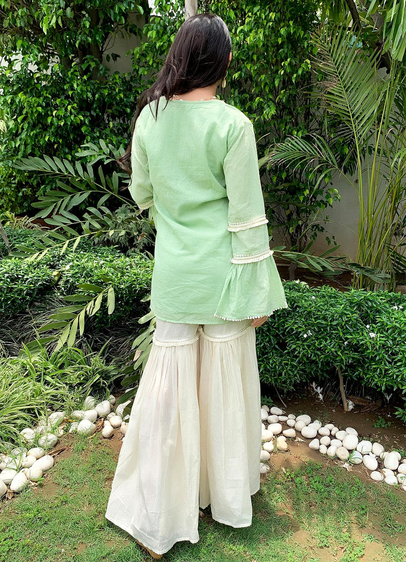 Buy White Rayon Slub Sharara Pants Loose Pleated Trouser for Online in  India  Etsy