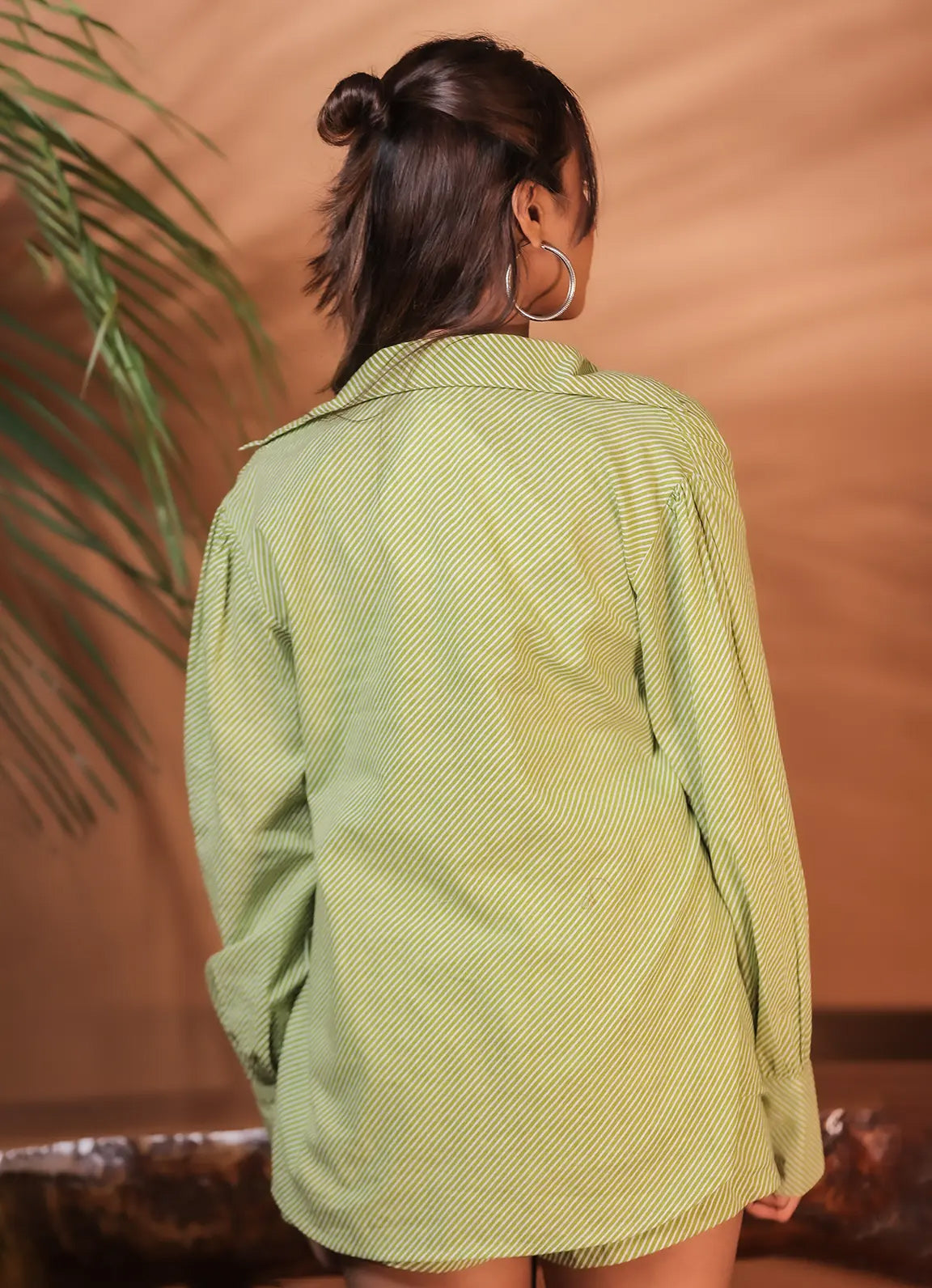 Green Striped Cotton Shirt