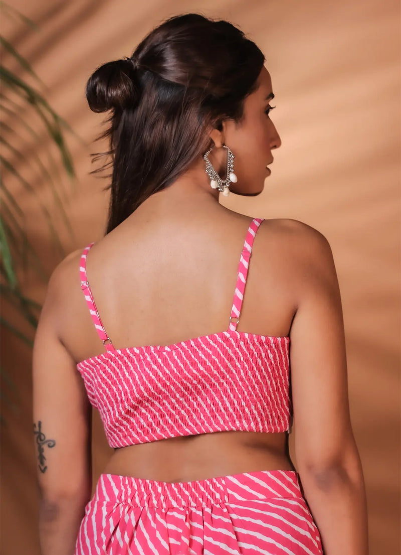 Pink Striped Cotton Cami Blouse