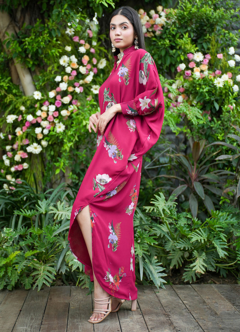 MM Cherry Floral Drape Kaftan - Alaya by Stage3