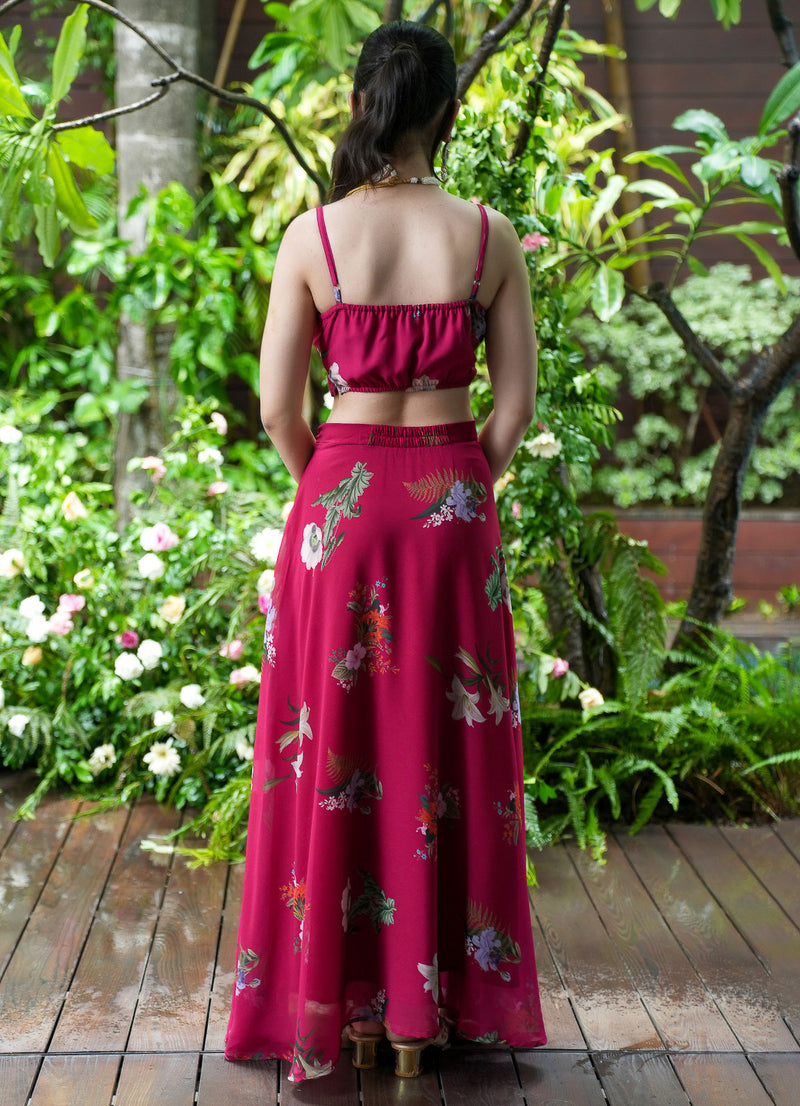 MM Cherry Floral Lehenga Skirt - Alaya by Stage3