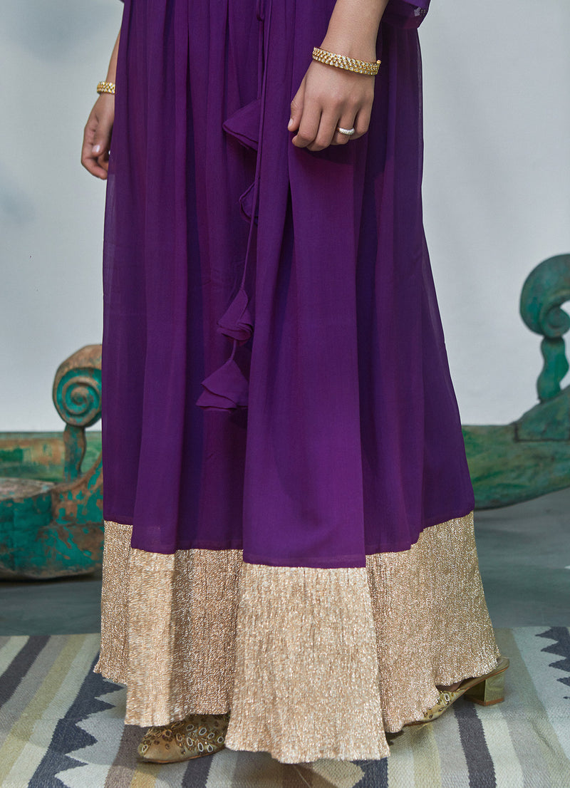 Cister Co Purple Anarkali Dress