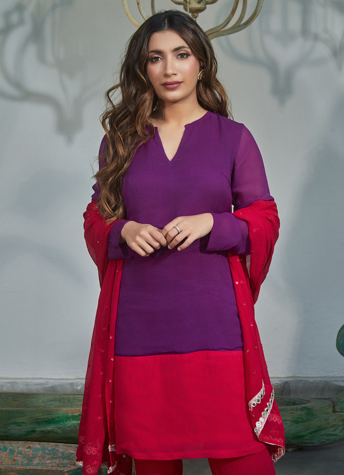 Cister Co Colour Block Kurta