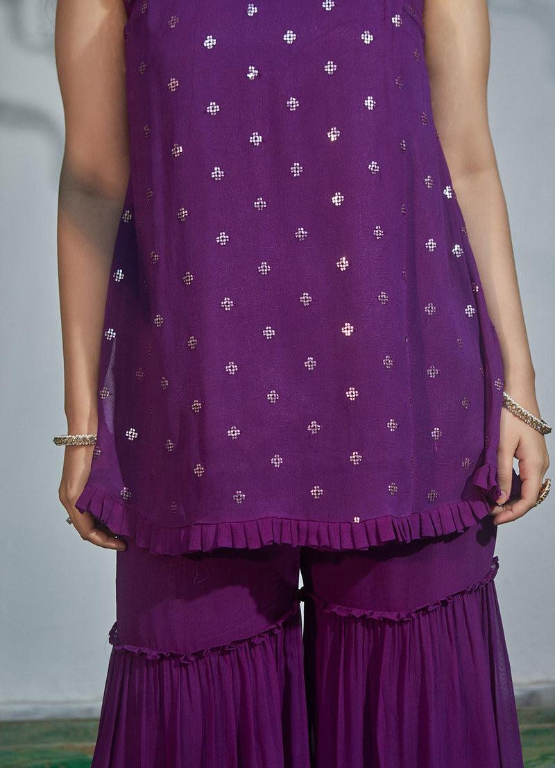 Cister Co Purple Tiered Gharara