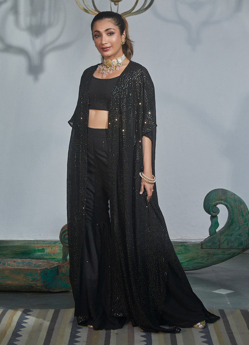 Cister Co Black Embroidered Overlay