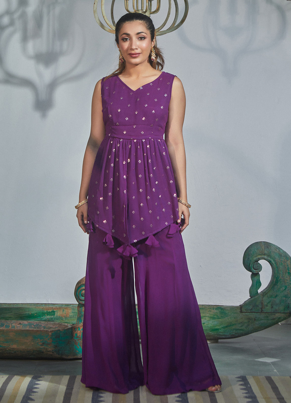 Cister Co Purple Tassel Kurta